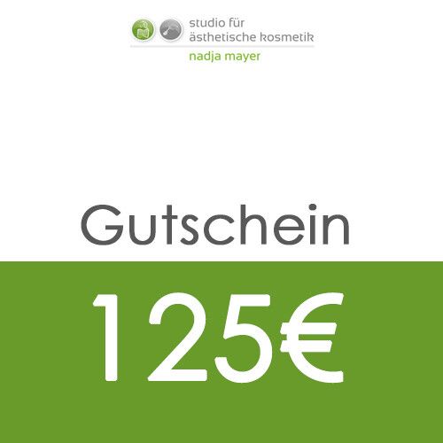 Gutschein im Wert von 125 € online bestellen im Studio für ästhetische Kosmetik - Nadja Mayer