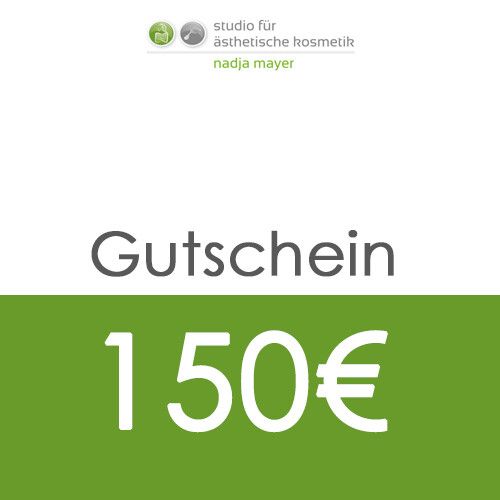 Gutschein im Wert von 150 € online bestellen im Studio für ästhetische Kosmetik - Nadja Mayer